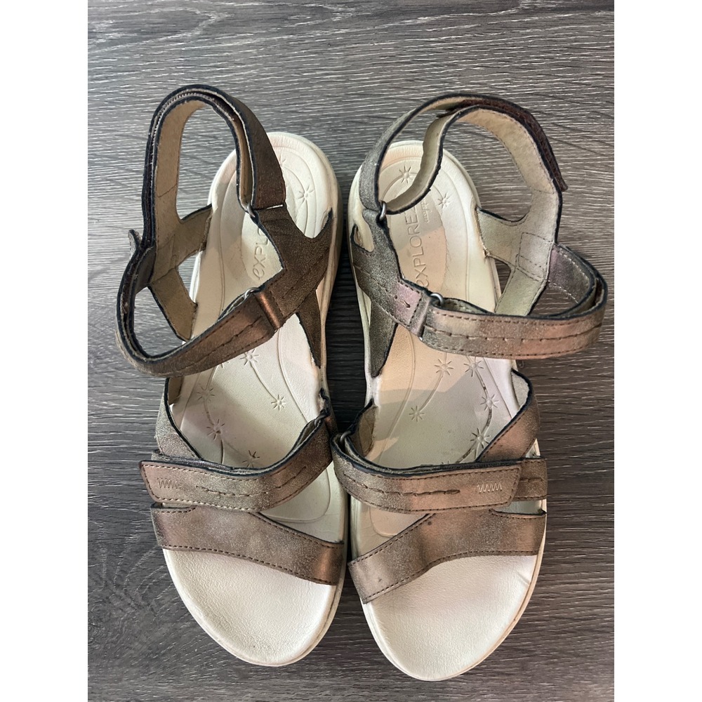 Easy Spirit Explore24 Seestina3 Women 9M Bronze Metallic Sporty Walking Sandals
